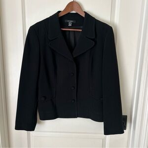 Louben Vintage Women’s US 14 4 Button Black Blazer Jacket Pockets Career